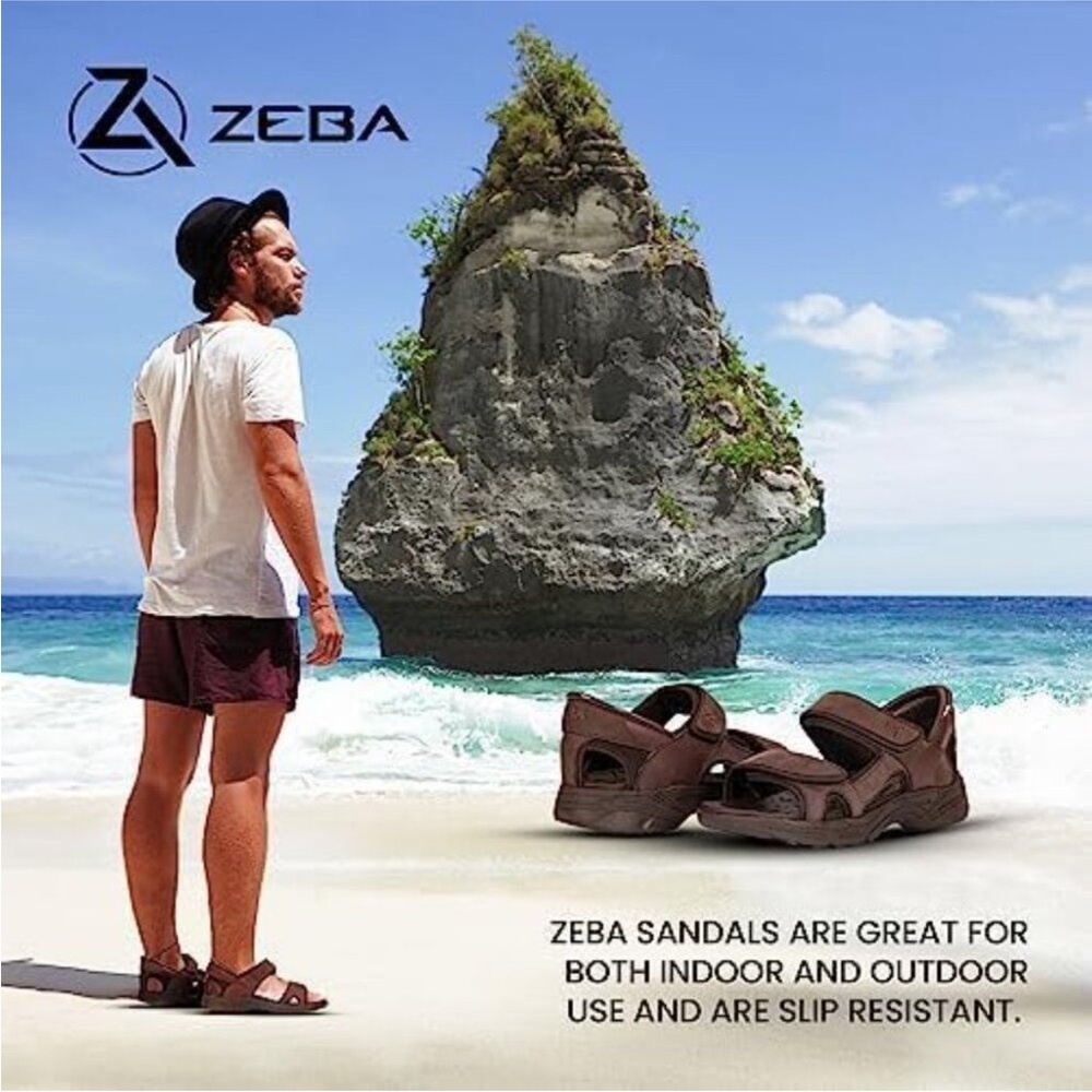 Zeba Brand new Men's Desert Sand Sandals Brown 8# Size 8 ZSD302